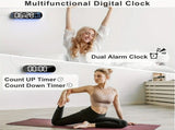 13.7" Large LED Digital Wall Clock - Auto Dimming, Temperature Display, Ideal for Bedroom & V1232-SXJSJ003