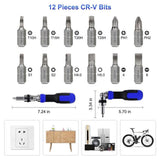 Ratchet Screwdriver 13-In-1 Multi Screwdriver Tool Ratcheting Screwdriver ,180 Degree Pivoting V1192-AZ-W-28818