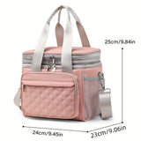 purple Large Capacity Travel Bag / Lunch Bag. Expandable 5cm, Multi-Compartment Storage, V1232-WCB003