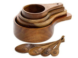 10 Piece Wooden Cups and Spoons Set for Baking & Cooking - Ideal for Bakers, Home Cook,5 * V1370-AZ4-10309
