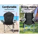 Weisshorn Camping Folding Chair Portable Outdoor Hiking Fishing Picnic Grey 2pcs CAMP-B-C-61-GR-FC2