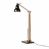 Wooden Large Floor Lamp Industrial Retro Modern Adjustable Light - Matte Black V563-75090