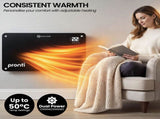 Pronti Glass Panel Convection Heater with Remote Control LED Display Black HEA-GPL-E20-BK