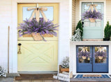 Artificial Hanging Flowers in Basket for Front Door Hanging Lavender Wreath Basket Outdoor Indoor V1294-YM0716-10348076