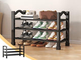 3 Tiers Small Shoe Rack,Narrow Stackable Shoe Shelf Organizer,Sturdy Shoe Stand, Metal Shoe Racks V1192-AZ-W-29657