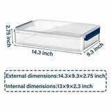 2 Pcs 5.5qt 9 X 13 Plastic Portable Project Case with Snap-Tight Clear Stackable Storage Box with V1366-AZ2-W-14555