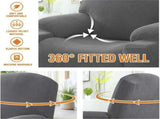 Recliner Slipcover High Stretch Soft Jacquard Fabric with Side Pocket for Standard Power Lift V1189-LC-RY-00192