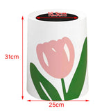 Floral Trash Can Large Mouth Cute Appearance Modern Style Garbage Waste Basket for Kitchen Bathroom V1294-YM0703-3117230064311