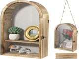 Wooden Shadow Box Frame, 16.3" x 9.84" Display Case, Arch Keepsakes Memory Box, Wood Display Case V1369-AZ3-W-08708