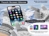 3 Pairs Touch Screen Gloves with Snow Flower Pattern, Warm Knit Winter Gloves Christmas Gifts V1189-LWWAL-20260325-00026