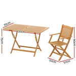 Gardeon Outdoor Dining Set 7 Piece Wooden Table Chairs Setting Foldable ODF-V-DINING02-TK-ABCD