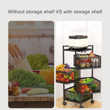 CARLA HOME Metal 5-Tier Rolling Vegetable and Fruit Basket Cart Stand for Kitchen & Storage LSB-36270