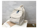 Daisy Embroidered Waterproof Backpack School Bag White Nylon Laptop Daypack for High School Uni and V888-ELOSUNG41053