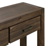 Hall Table 2 Storage Drawers Solid Acacia Wooden Frame Hallway in Chocolate Color V43-HT-NOW-CH