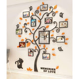 Wall Stickers Tree Photo Frame 3D Diy Mural Decals Arts Home Decoration For Bedroom, Living ROom, V1188-MS-227-1711