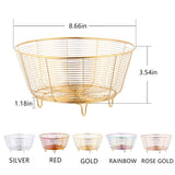 Stainless Steel Fruit Basket, Kitchen Countertop Storage Bowl for Fruits Vegetables Bread, Modern V1192-AZ-W-25137