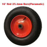 16" Red 25.4mm Bore Tire Steel Rim for Hand Trolley Cart V201-TIRE1625RE1AU