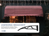 Sturdy Aluminum Awning Bracket in Black for Patio Door Canopy and Window Shade Support V1370-AZ4-14792