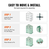 Walk-in Green House, 4.6 x 2.4 x 6.7 ft Greenhouse with Shelves, Set Up in Minutes, High Strength PE V952-ZXJZWSFMTCGLSKFP5V0
