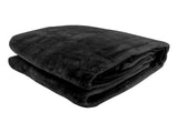 Laura Hill 800-GSM Mink Blanket Queen Size Double-Sided Soft Plush Bed Faux Throw Rug Black MNKHV-BK