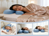 Side Sleeper Pillow for Anti-Wrinkle, Cooling Memory Foam Beauty Pillows for Neck Pain & Breathing V1107-115-88297-BLU