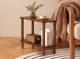 Levede Side Table Slim Storage Shelf for Bedside End Table Hallway Brown NI1098-BR-AU