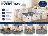 CARLA HOME Baby Play Mat 200x300cm, Thick Foam Crawling Mat, Infants, Grey V178-36549