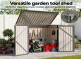 Giantz Garden Shed Wheelie Bin Storage Enclosure Outdoor Lockable Steel Cabinet SHED-FLAT-4X5-GR-AB