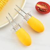 Stainless Steel Corn Holders Set, Compact BBQ Forks for Grilling, Outdoor Cooking, and V1369-AZ3-W-15763