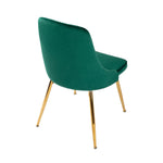 Viva Forever Set of 2 Green Velvet Dining Chairs-Art Deco Design with Gold Metal Legs V264-DNC-414V-GRN-02