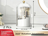 Spinning Birdcage Storage Bucket, Dustproof Multi-Grid Holder for Skincare, Makeup Brushes, V1221-XM-LB5318-ZS182
