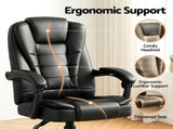 Artiss Massage Office Chair Executive Computer Gaming Chairs Black PU Leather MOC-09M-2P-BK
