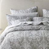Bianca Olivia Grey Polyester Cotton Jacquard Coverlet Set Super King V442-BCA-COVERLETS-OLIVIA-GREY-SK