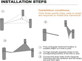 Portable triangular hammock for multiple people, outdoor camping aerial hammock, 3-point design for V1188-MS-313-0697