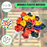 Jungle Gym Rock Climbing Holds Kids Wall Mounting Hardware Knotted Rope 25 Handles Playground V63-920951