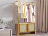 Bamboo Clothes Rack Coat Stand 168cm High Polish 53cm Length V178-67002