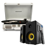 Crosley Cruiser Bluetooth Portable Turntable - White Sands Bundled Majority D40X Bluetooth V398-CR8005FMY-WS4