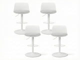 Artiss 4x Bar Stools Kitchen Swivel Gas Lift Counter Dining Chair Curved White BA-BB-8097C-WHX4