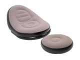 Inflatable Sofa Chair Stylish Simple Soft Flocking Blow Up Lounger Chair with Footstool for Living V1294-YM0901-3116240012711