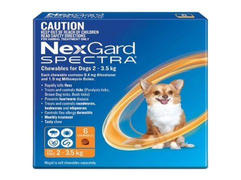 NexGard Spectra Dogs 2-3.5kg 6pk NEXGARD-WNGSXS_NZ