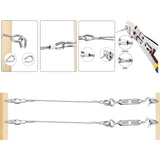 30M/2mm Stainless Steel Wire Kit with M5 Tensioner for Plants, Clothesline, Railings V1188-CE-Y400175
