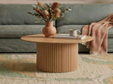 Luxe Ribbed Round Coffee Table Wooden V264-TAB-723C-NTR-NA-1