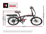 Everfit Folding Electric Bike Urban City Bicycle eBike Rechargeable Battery 250W EBIKE-C-20FD-ALU-BK