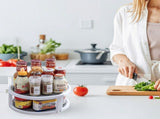 Food Storage ,2 Tier Rotating Rack 10 Inch Non Lazy Turntable Rack For Cabinet Kitchen Fridge V1369-AZ3-W-17655