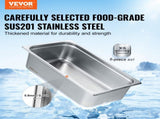 6 Pack Hotel Pans, Full Size Anti-Jam Steam 0.8mm Thick Stainless Steel Restaurant Steam Table V952-11QCCPWG6YCSQE87TV0