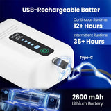 Aquarium Oxygen Pump Black USB Rechargeable Air Pump for Fish Tanks and Bait Buckets with 2 Outlets V178-59153