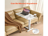 Overbed Table, Mobile Bed Side Table with Flip Desktop and 4 Hidden Wheels, Height & Angle V952-CSZGXDZZCSFZ3O0N9001V0