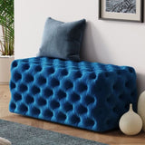 Elsa Navy Blue Velvet Ottoman-Rectangular V264-OTM-801V-BLU-NA-1