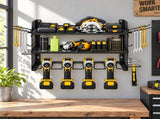 Levede Tool Storage Wall Mounted Tool Organiser Steel 3-Tier Rack Garage Black WS1022-BK-AU