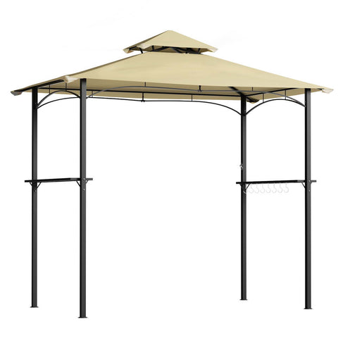 Instahut Gazebo Outdoor Patio Marquee BBQ Grill Shelter Garden Shade Hooks Beige GAZEBO-IR-BBQ02-25X15-BG